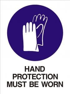 hand protection must be worn