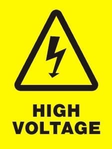 high voltage label