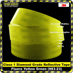 3M Fluoro Yellow Green (983-23) Diamond Grade Class 1 Reflective Tape