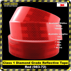 3M Red (983-72) Diamond Grade Class 1 Reflective Tape