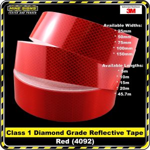3M Red (4092) Diamond Grade Class 1 Reflective Tape