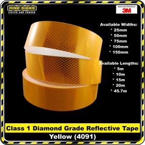 3m yellow 4091 diamond grade class 1 reflective tape