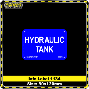 Hydraulic Tank Safety Label Sign