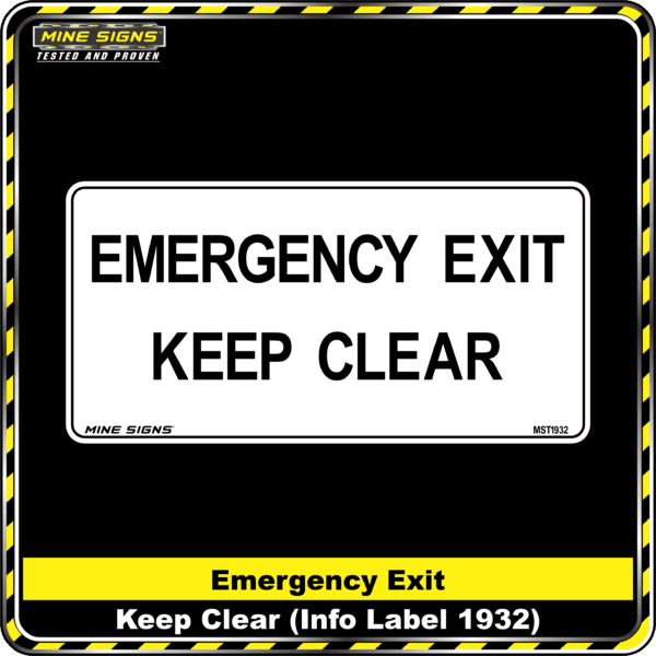 MS - Product Background - Safety Signs - Emergency Exit Keep Clear 1932