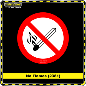 No Flames (Pictogram 2381) MS - Product Background - Safety Signs - No Flames 2381