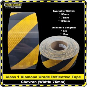 3M Black/Yellow Class 1 Chevron Reflective Tape - Right